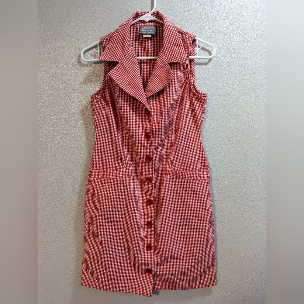 Carol Anderson Woman's Dress, Red Gingham, Size 2